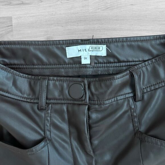 Milly Hellena Faux Leather Pants Size 24 - Picture 8 of 10